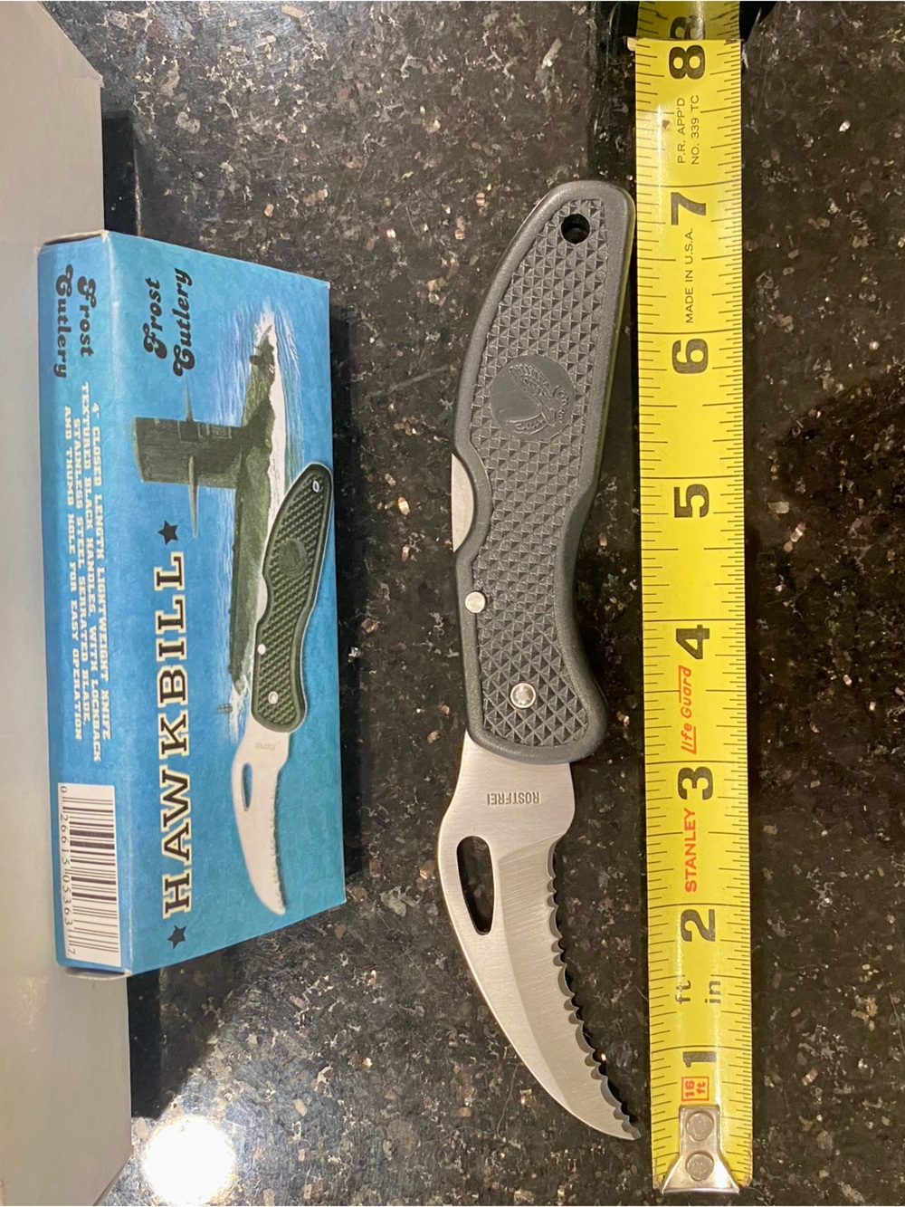 Hawkbill Folding Pocket Knife - Black Handle